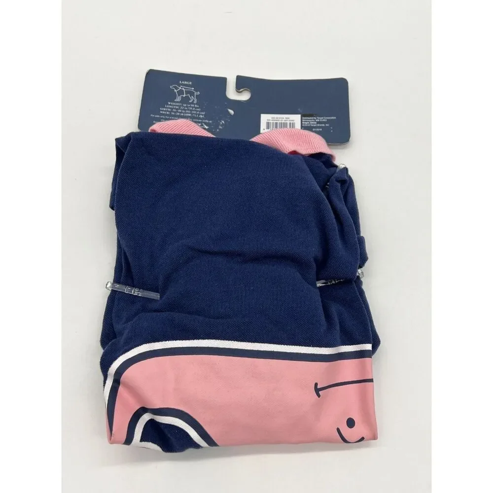 Vineyard Vines Target Navy/Pink Medium Dog Pet Shirt NEW